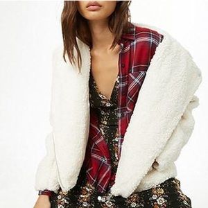 WHITE SHERPA MOTO JACKET